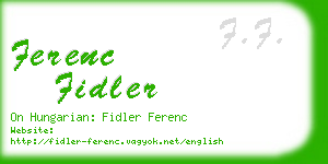 ferenc fidler business card